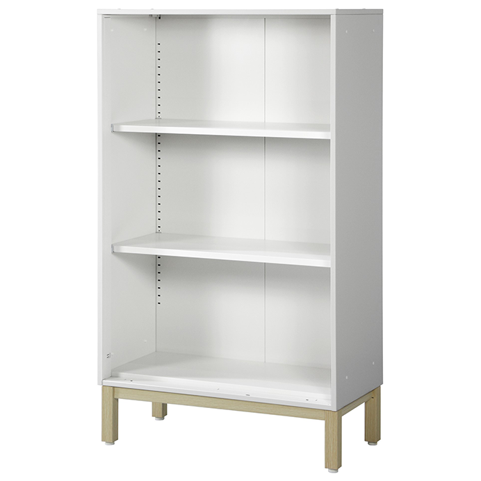 PREDONA スチールオープン書庫 3段 脚付き